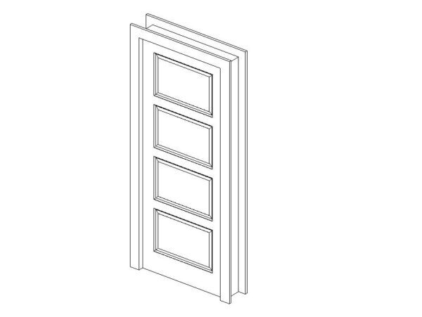 4 panel stile and rail interior door TS4100