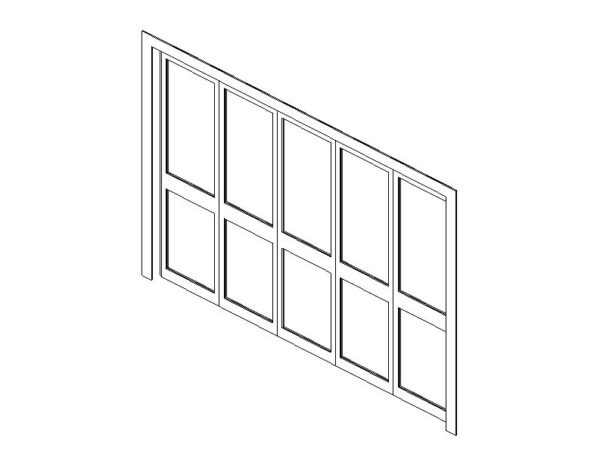 Bifold Door 5 Panels Glass and Frame