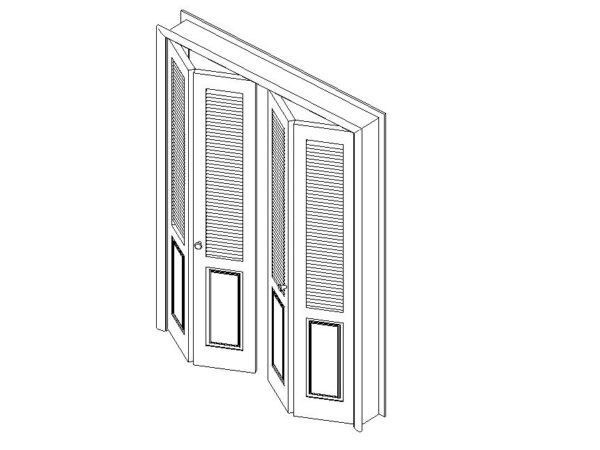 Bifold Wood Door 4 Panels With Louvers