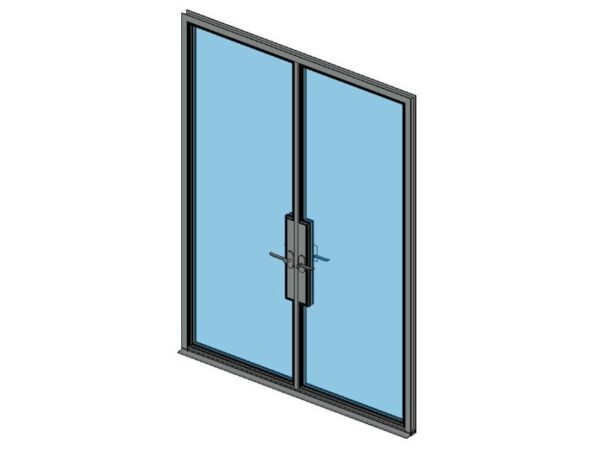 Steel double modern door