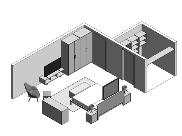 Furniture Collection for Master Bedroom Revit Model