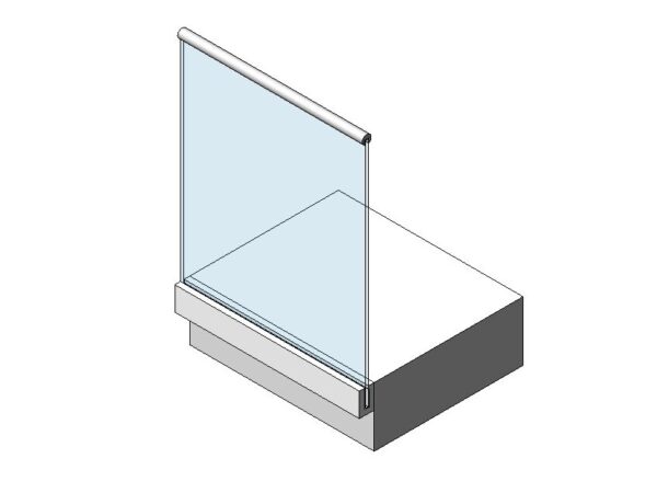 Glass Railing with Round Cap And Sidebase Shoe