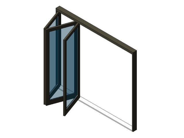 Folding Glass Door, Three Panels, Exterior