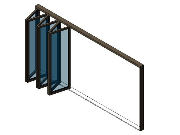 Folding Glass Door, Multiple Parametric Panels, Exterior