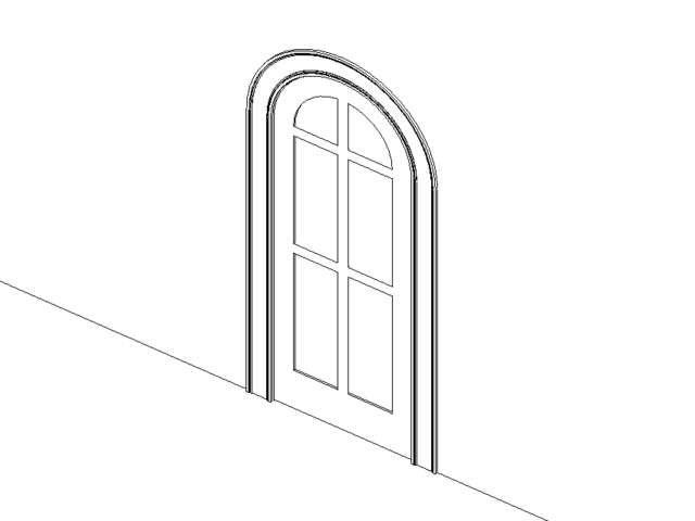 Arched Single Door Glass & Wood 2