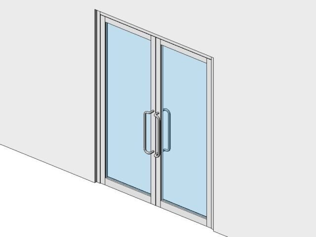 Glass Door Double Low Profile Aluminum Frame