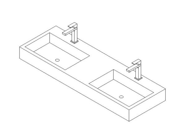 Vanity Counter Double Sink Integrated