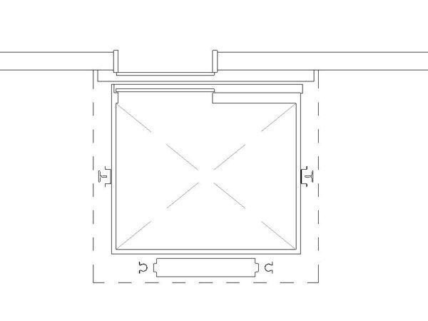 Elevator Lift Single Door Side & 2D Cab Plan