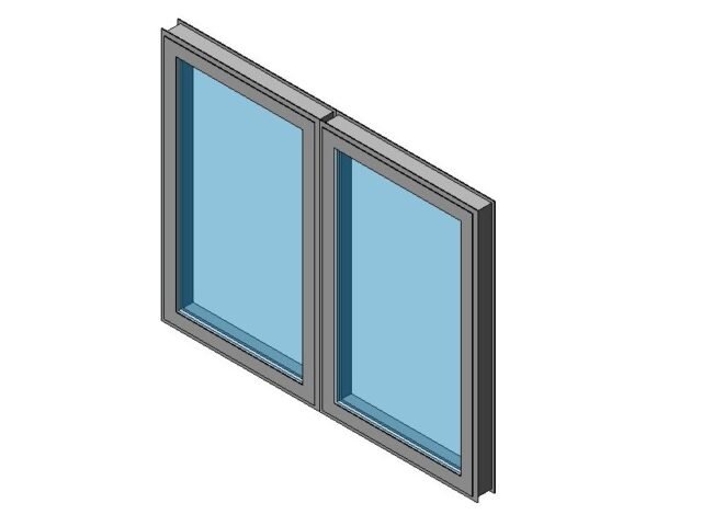 Double Casement Window Aluminum Frame