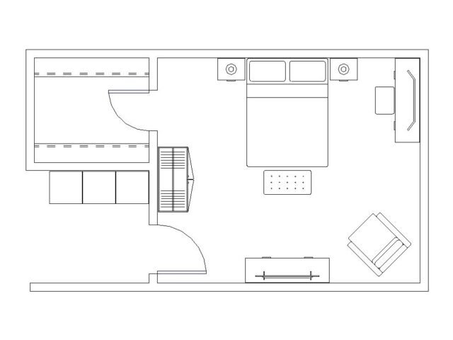 2D Furniture For Bedroom Revit Model