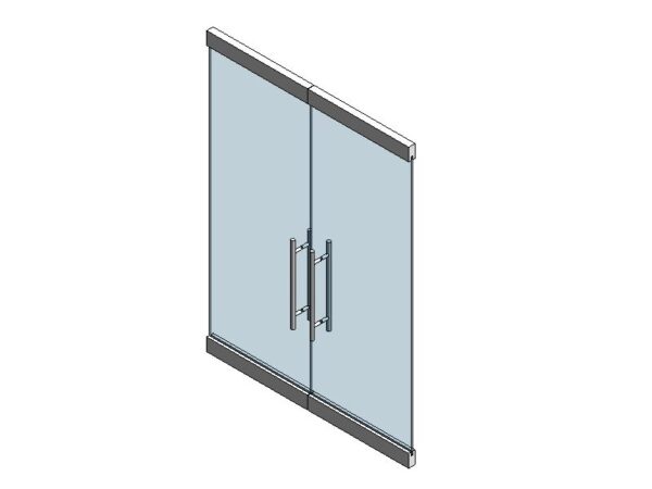 Curtain Wall Double Glass Door Top Bottom Rail