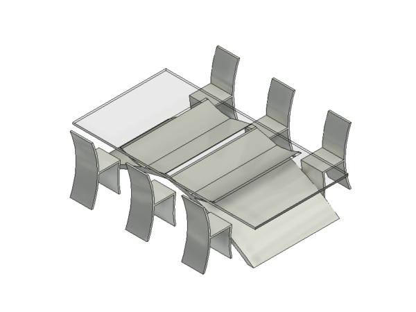 Modern Glass Table with Chairs