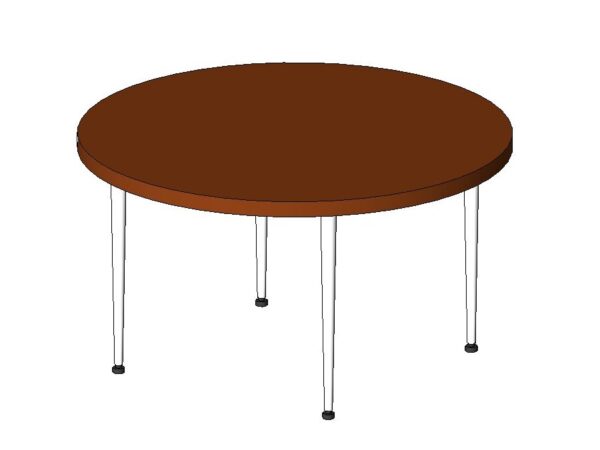 Round table with wood laminate top